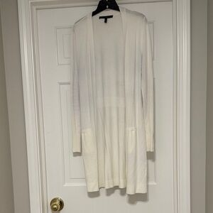 WHBM M Women's White Open-Front Sweater